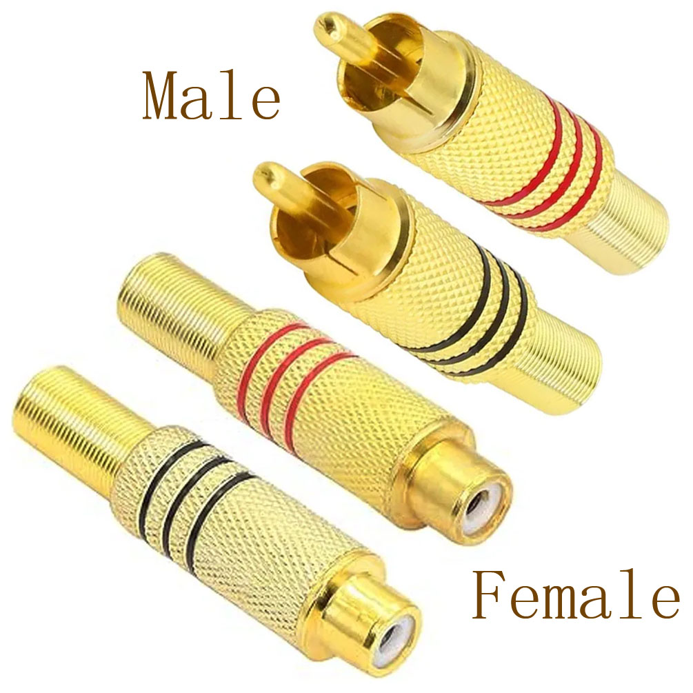 Home Cinema Ampli - 4 Stück RCA-Stecker Vergoldet Löttyp Männlich