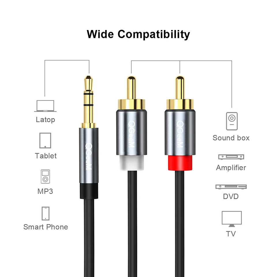QGeeM RCA-Kabel 2RCA auf 3,5mm – Home Cinema Ampli Bewertung und Preis