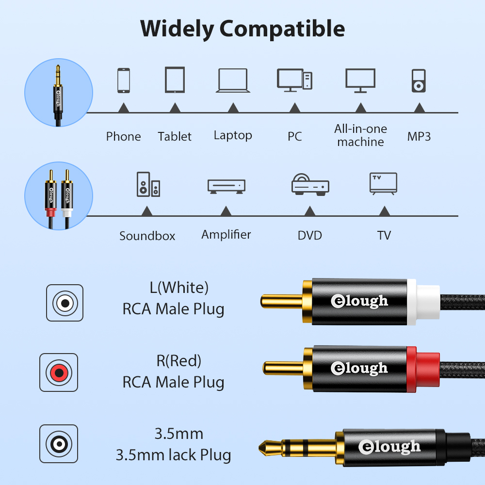 Elough RCA Kabel AUX RCA Lauts – Home Cinema Ampli Bewertung und Preis