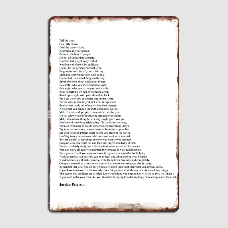 Jordan Peterson Zitate Metall  – Home Cinema Quotes Bewertung und Preis