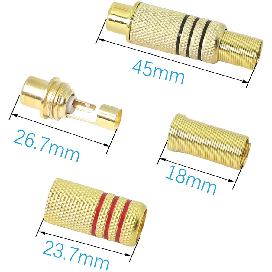 4 Stück RCA-Stecker Vergoldet  – Home Cinema Ampli Bewertung und Preis